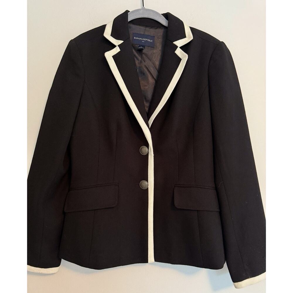 Banana Republic Women Sz 8 Wool Blend Blazer Academic Quiet Luxury Gossip Girl